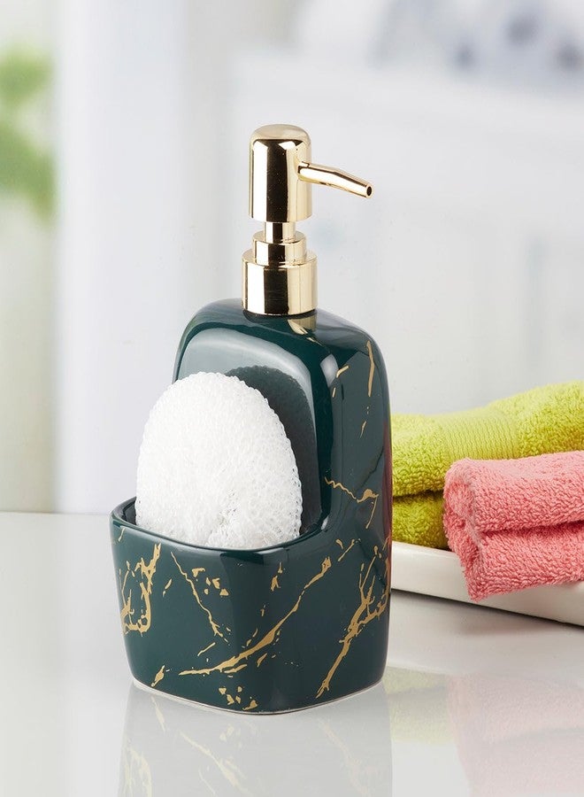 Kookee Ceramic Soap Dispenser with Pump for Kitchen, Bathroom, & Wash Basin, Designer Refillable for Liquid Handwash, Shampoo & Lotion, Leakproof, Set of 1 (10206) - Image 2